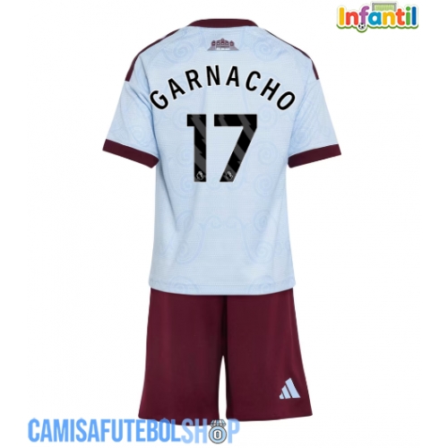 Camisa de time de futebol Aston Villa Alejandro Garnacho #17 Replicas 3º Equipamento Infantil 2026-27 Manga Curta (+ Calças curtas)